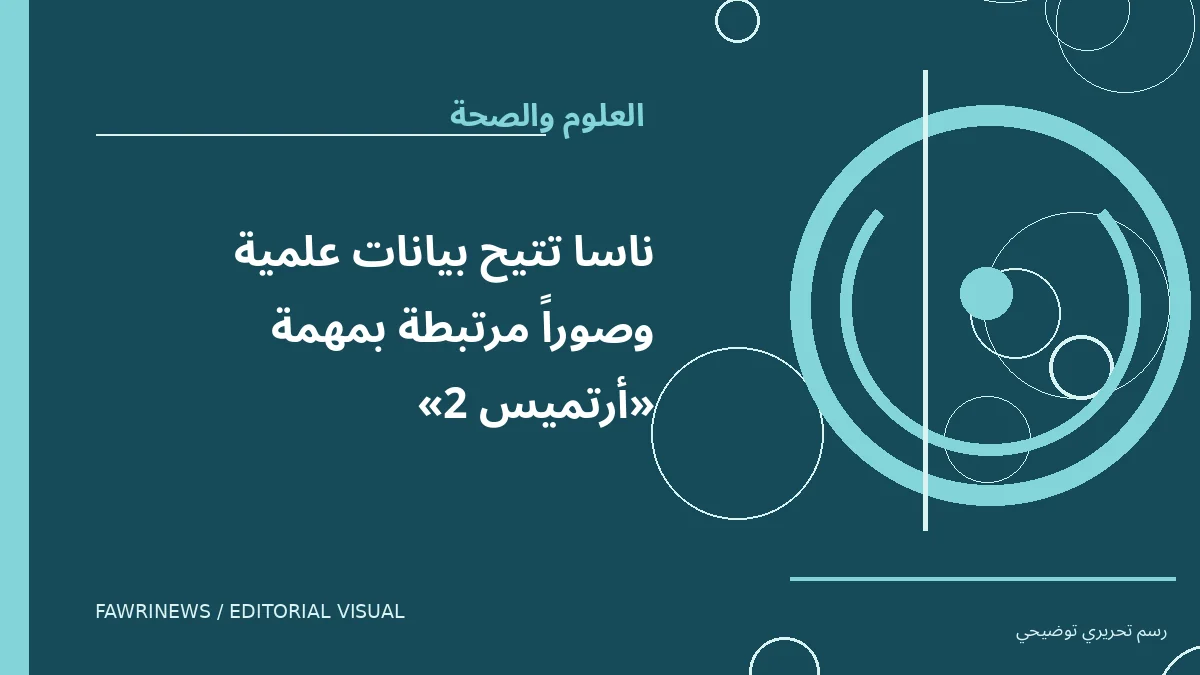 رسم توضيحي تحريري لموضوع: ناسا تتيح بيانات علمية وصوراً مرتبطة بمهمة «أرتميس 2»